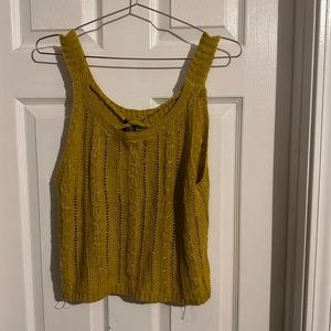 NWT Yellow knit, tank top, strappy back
